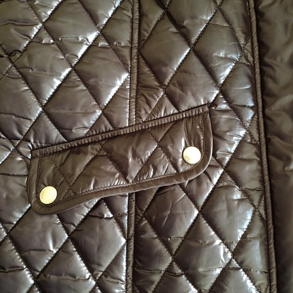 Talbots Dark Brown Fitted Quilted Vest Gold Zipper, Small, Like New - Picture 13 of 13